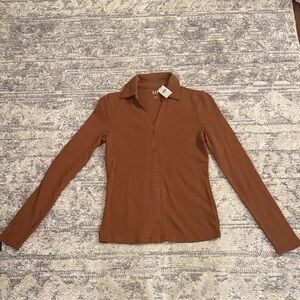 GAP Women's Rust Button-Down Shirt